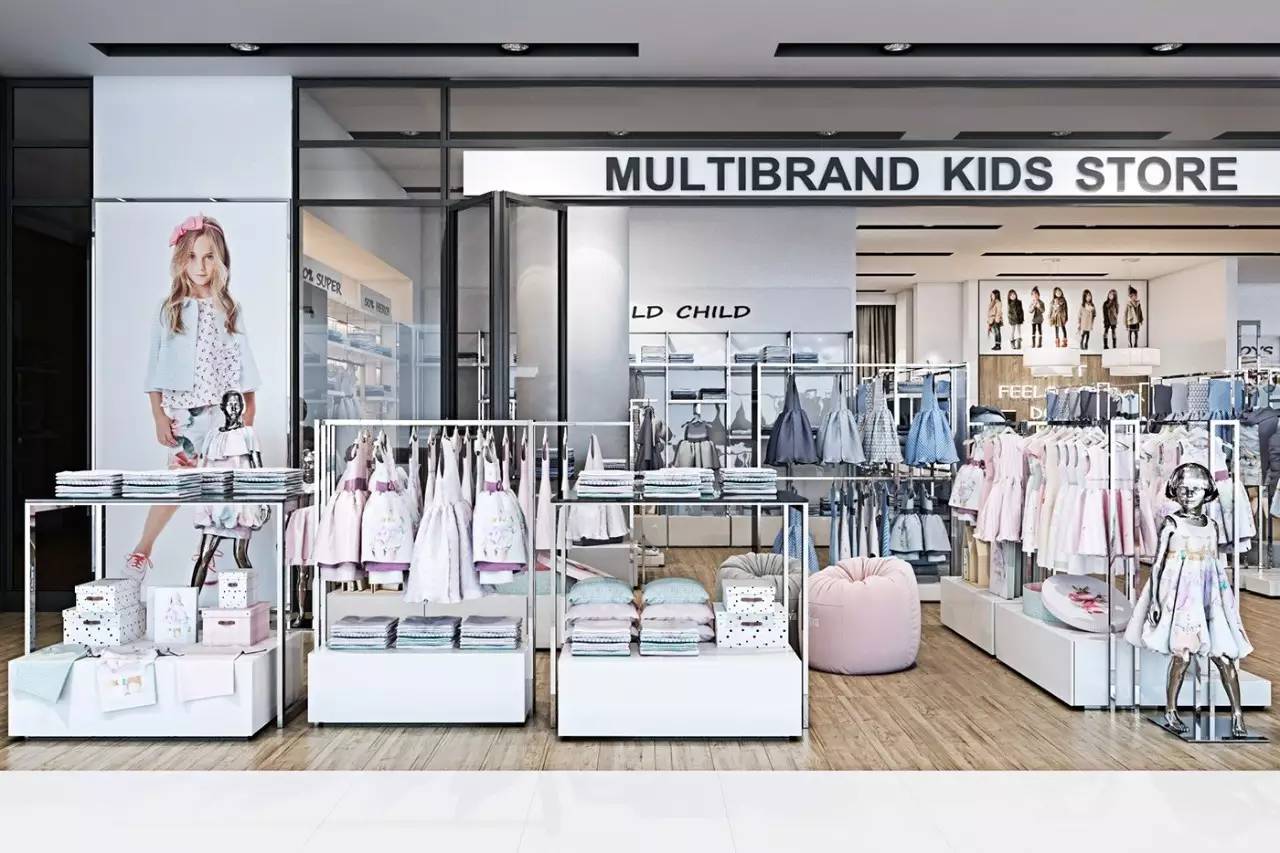 multibrand kids轻盈优雅的多品牌儿童服装店设计